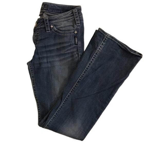 Silver Jeans Denim - Silver Jeans Co. Pioneer Classic Western Rancher Flare Blue Women's Jeans 31x31